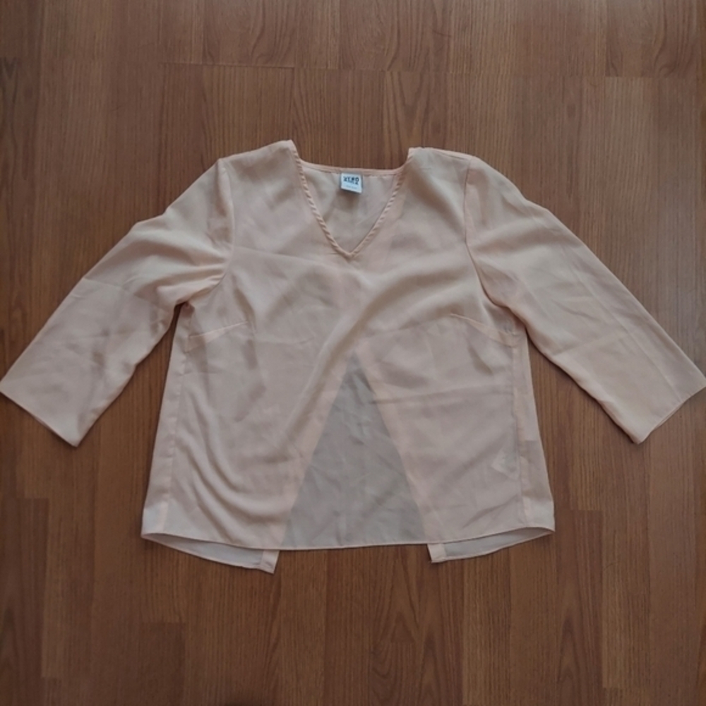 Vero Moda women's pale pink blouse open back 3/4 sleeve size small
